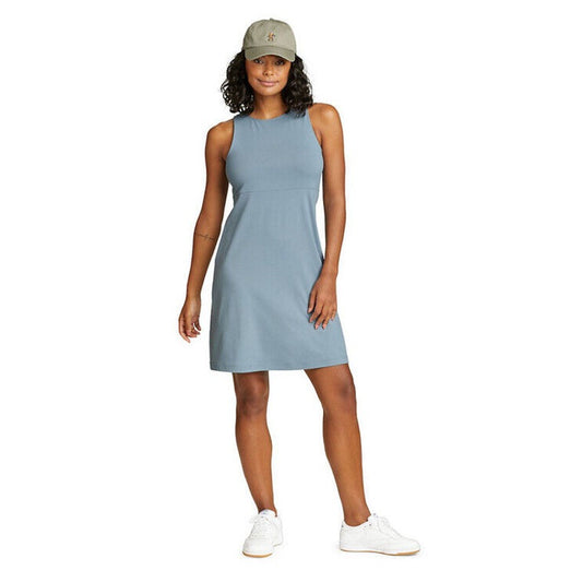 Eddie Bauer Aster Sleeveless Empire-Waist Dress Moisture Wicking-Blue-Small- NWT