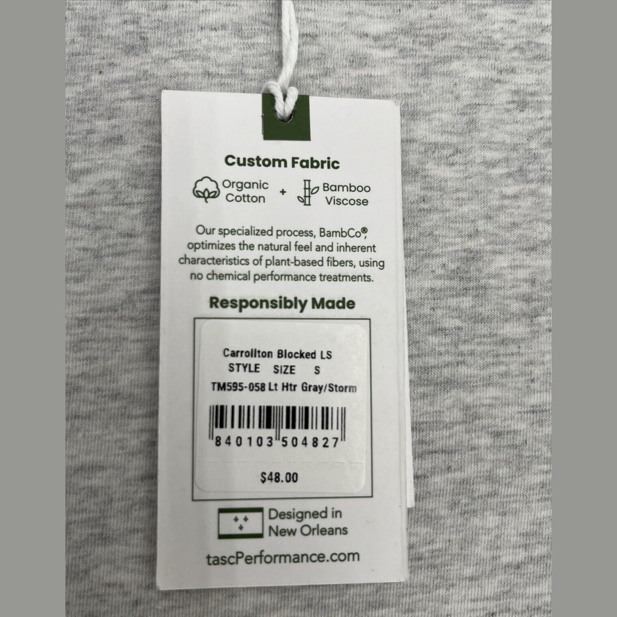 Tasc Men’s Carrollton Blocked Long Sleeve Fitness T-Shirt-Heather Gray-Small-New