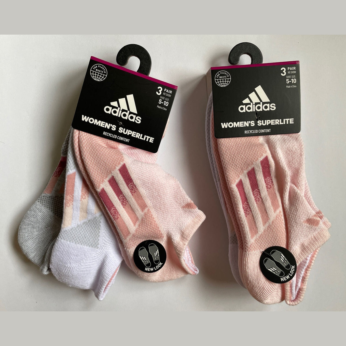 6 Pairs ADIDAS Women’s Superlite Lightweight No Show Socks 2X 3 Pack- New