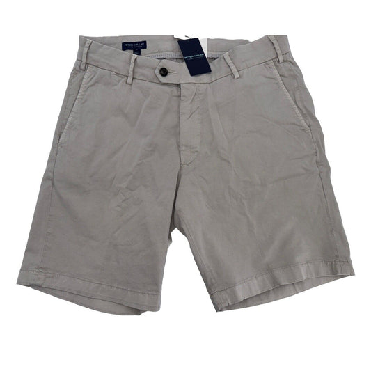 $140 Peter Millar Men’s Crown Chino 8” Shorts- Khaki Beige- 33W - New Tags