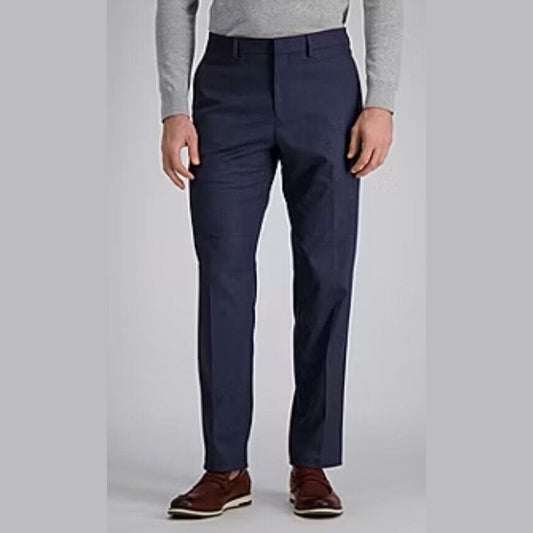 Haggar Men's Windowpane Tailored Fit Suit Separate Pants -Blue Heather- 32W 30L