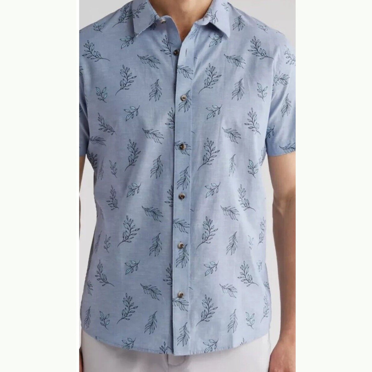 $110 Travis Mathew Men’s Pay Load Button Down Shirt-Quiet Harbor-Medium-New