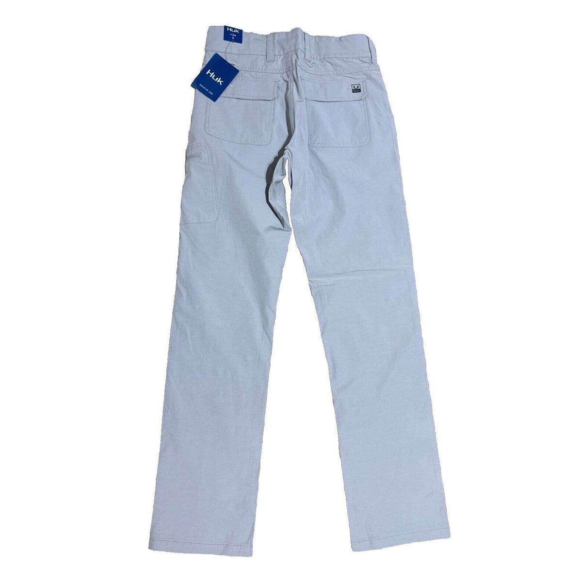 $80 Huk Men’s Next Level Pants Fishing Hiking Stretchy-Overcast Grey-Small-New