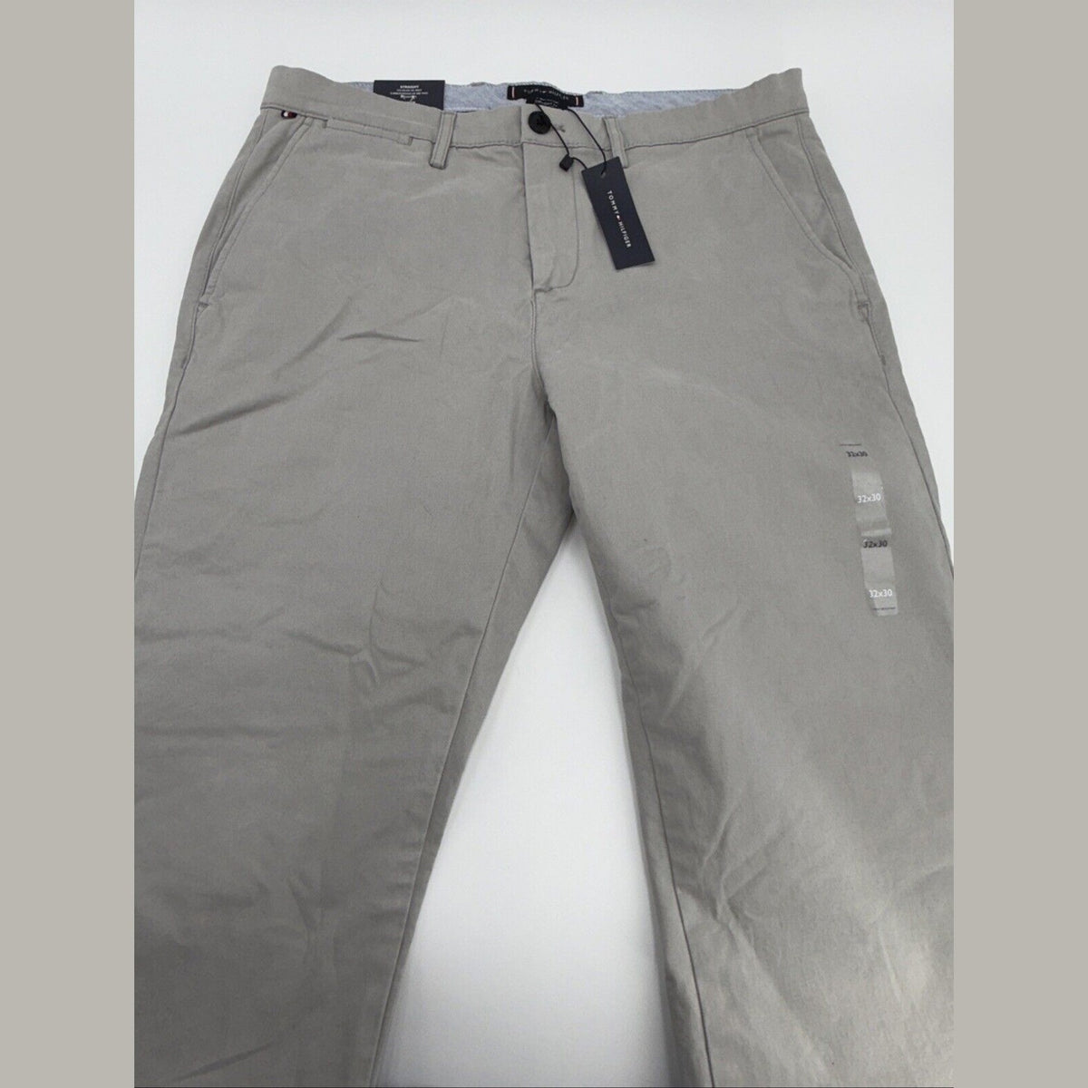 $80 Tommy Hilfiger Men The Flex Chino Cotton Casual Pants -Drizzle Grey-32W 30L