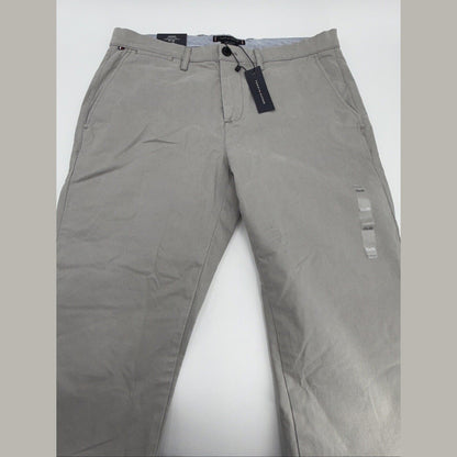 $80 Tommy Hilfiger Men The Flex Chino Cotton Casual Pants -Drizzle Grey-32W 30L