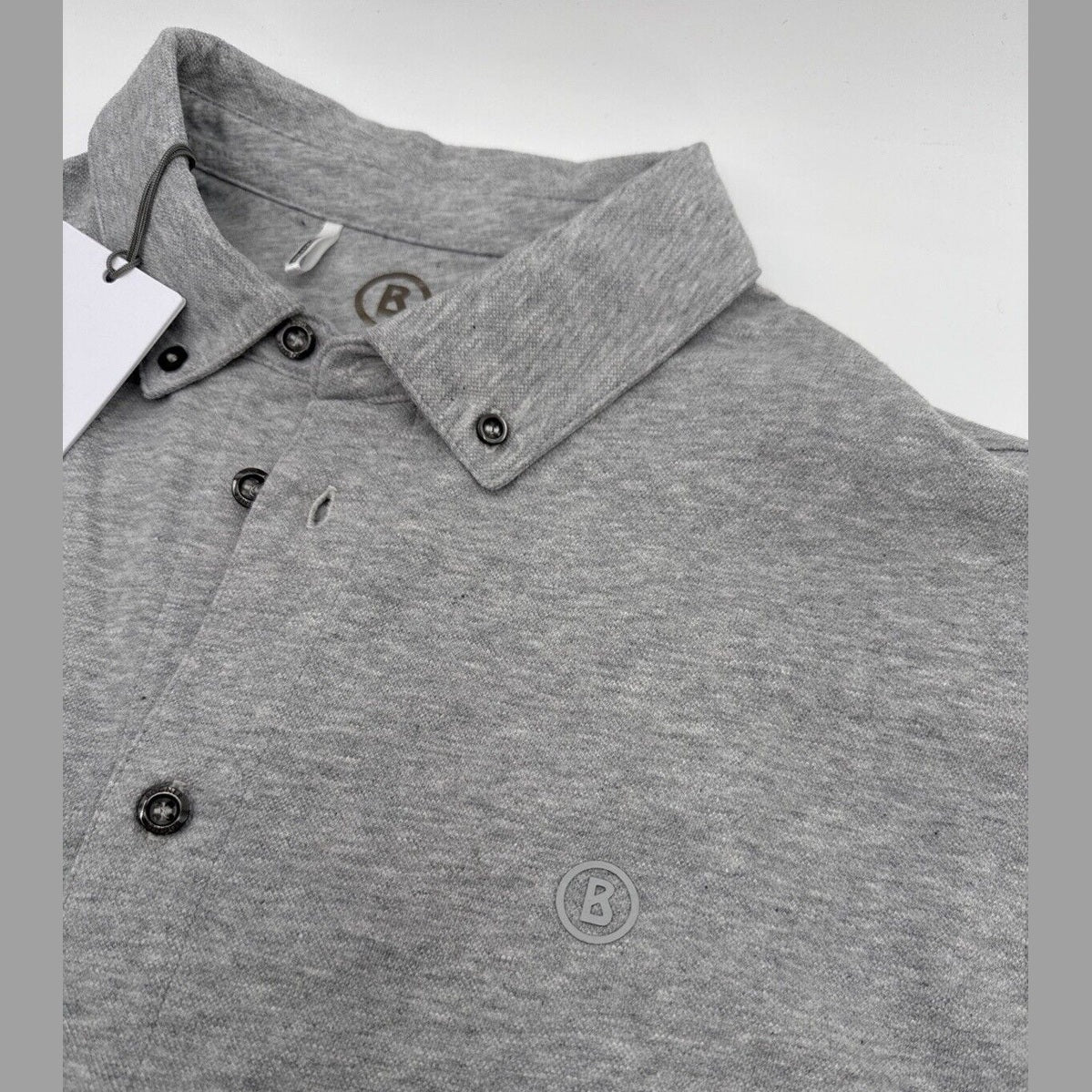 $220 Bogner Men’s Franz-O Button Up Shirt - Light Grey- Large- New Tag