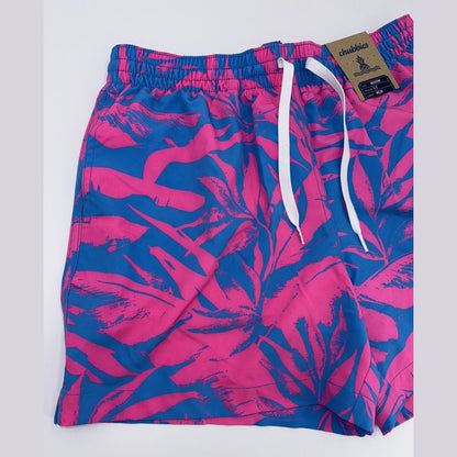 $70 Chubbies The Palm Springers 5.5" Inseam Swim Trunks-Pink/Blue-Medium-New Tag