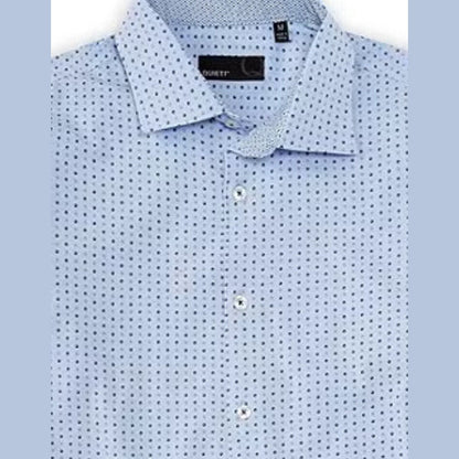 QUIETI Men’s Performance Shirt Long Sleeve 4 Way Stretch-Blue-Medium-New $135