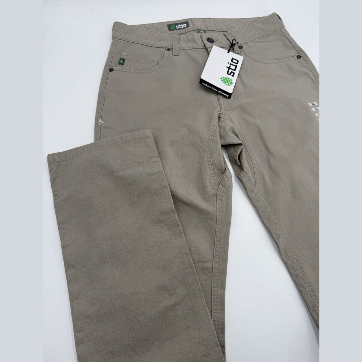 $100 Stio Men’s Organic Rivet Canvas Utility Pants- Talus- Size: 30 Long -New
