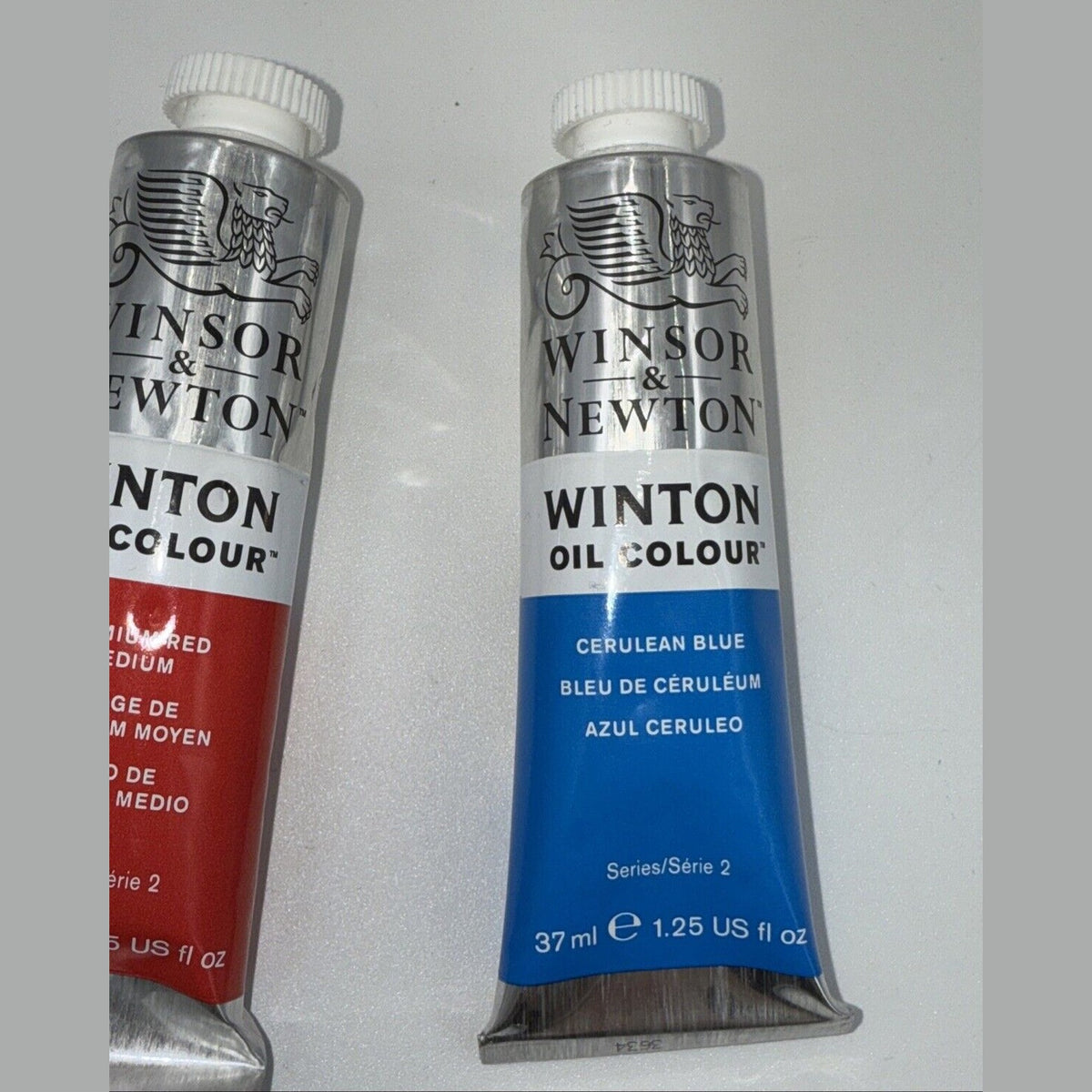 Combo Of 3 Winsor and Newton Winton Oil Colour 1.25 oz. Cadmium 1 Red,2 Blue