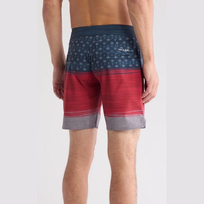 $95 Travis Mathew Men's Murica Fun BoardShorts 8”- Blue Nights- Size: 35”-New