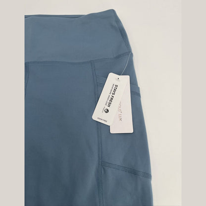 $48 YOGALICIOUS LUX Women’s Lux Tribeca 9” Activewear Shorts-Spring Blue- Medium