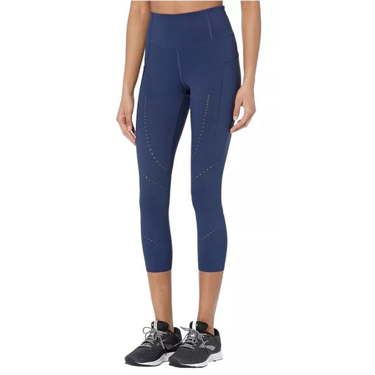 $95 Brooks Women’s Method 3/4 Tights - Navy - XLarge - New With Tags