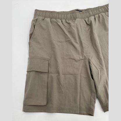 $60 Eddie Bauer Men's Inland 8” Woven Tech Drawstring Pull On Shorts-Taupe-Large