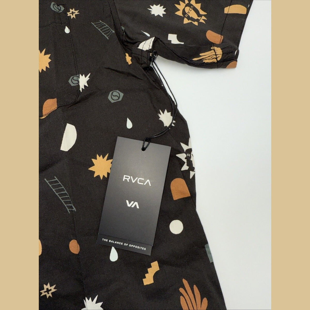 $66 RVCA Men’s ANYTIME S/S Button Shirt - PTK Brown -Size:  Medium - New Tag