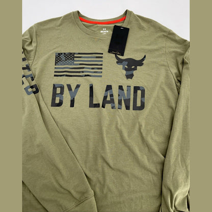 Under Armour Project Rock Veterans Day By Land Flag Long Sleeve Shirt Medium NWT