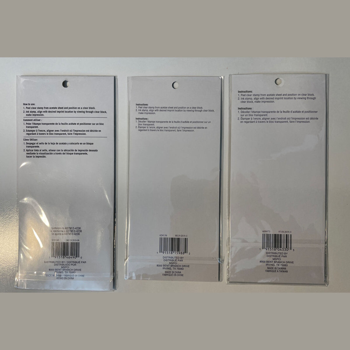 Lot Of 3 Recollections Poly Clear Photopolymer Stamps - Combo Lot