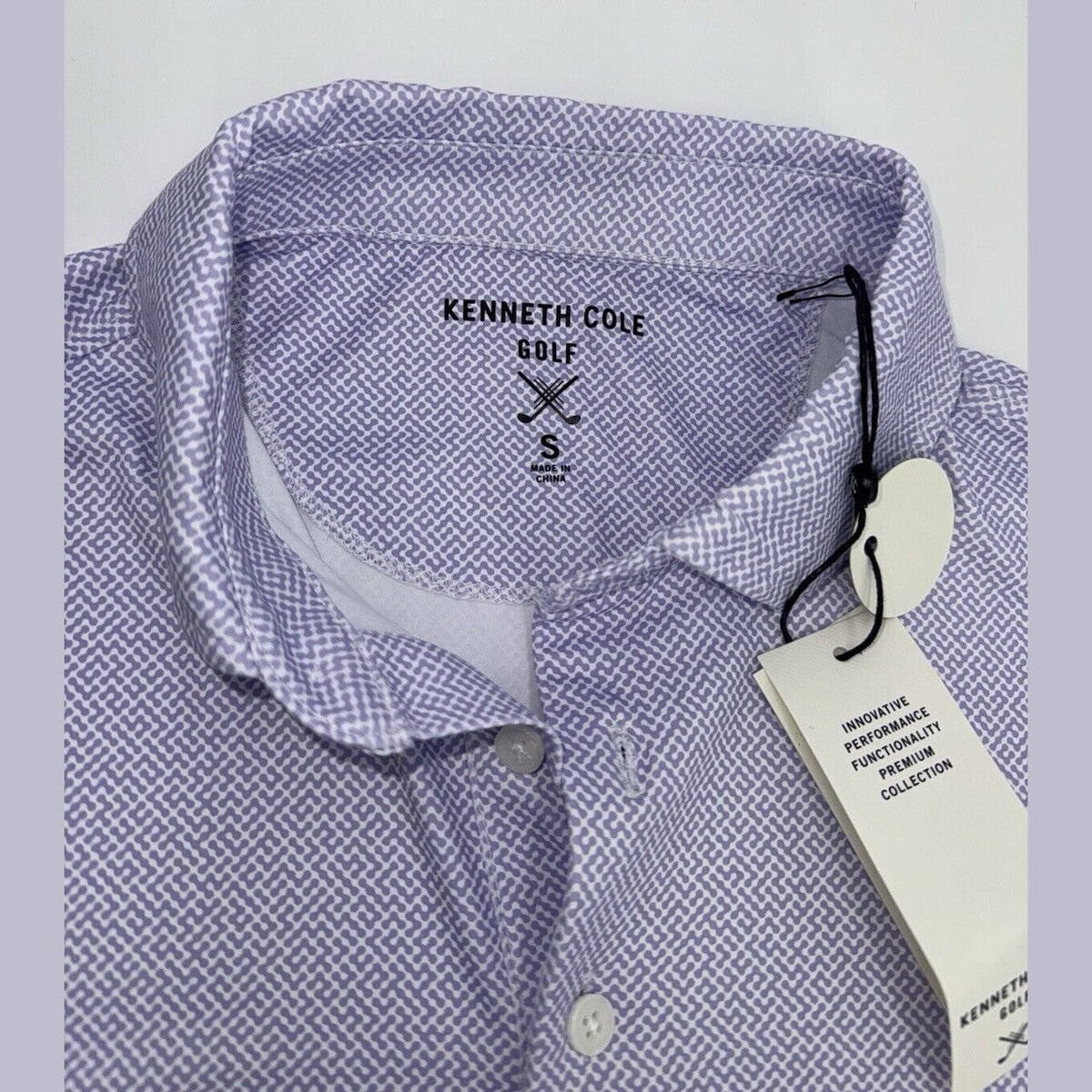 $59 Kenneth Cole Men’s Pique Cooling Performance Polo Shirt UPF 50-Orchid-Small