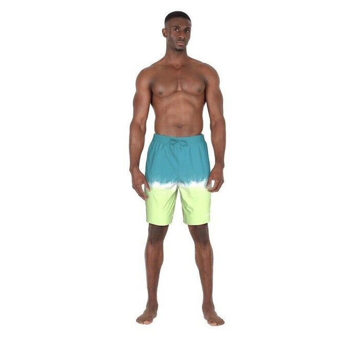 NIKE Men’s Shorts Swim Trunks NESSF547 Ocean Volley 9”-Teal/Yellow-Medium -New