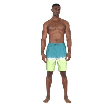 NIKE Men’s Shorts Swim Trunks NESSF547 Ocean Volley 9”-Teal/Yellow-Medium -New