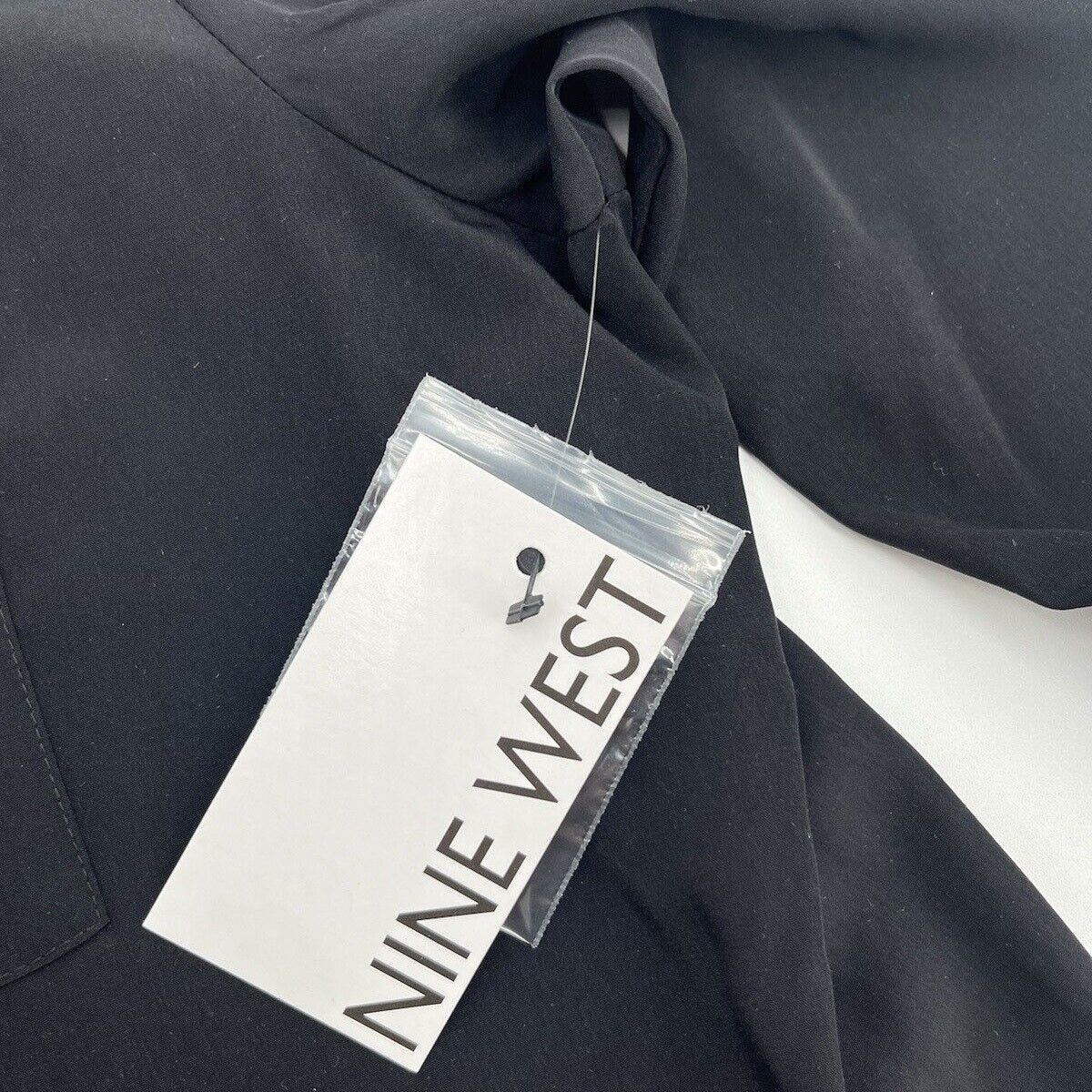 $40 Nine West Women’s Oversized Long Sleeve Button Shirt - Black- Small- New Tag