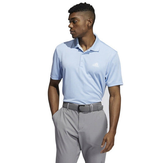 Adidas Men's Performance Primegreen Polo Shirt GQ3138- Clear Sky- Small- Tag $55