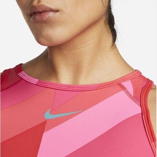 Nike Women's Pro Dri-FIT Cropped Training Tank Top - Bright Crimson- XL