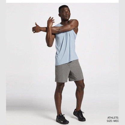 VRST Men's 7 Inch All-In Athletic Shorts-Warm Mushroom Heather-Small-New Tag $55