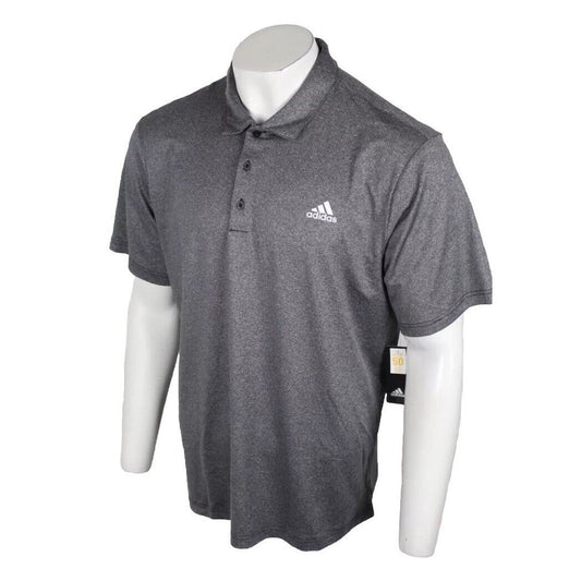 $65 Adidas Men's Golf Polo Ultimate UPF 50 Size XL Grey Heather ADVS20R773-Small