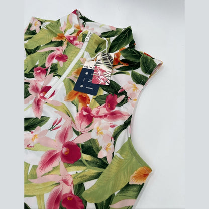 $85 Tommy Bahama Women’s Tropical Sleeveless Mock Neck Golf Shirt-Multi-Small
