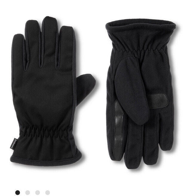 Isotoner Signature Men's Smartouch Gloves Water Resistance-Black Size Medium-New