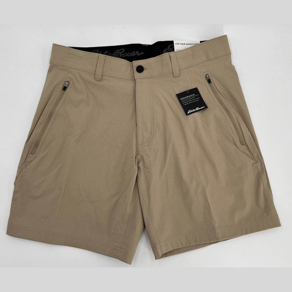 Eddie Bauer Men's Rainier Shorts 11 Inch Hiking Performance-Khaki -30W-New $70
