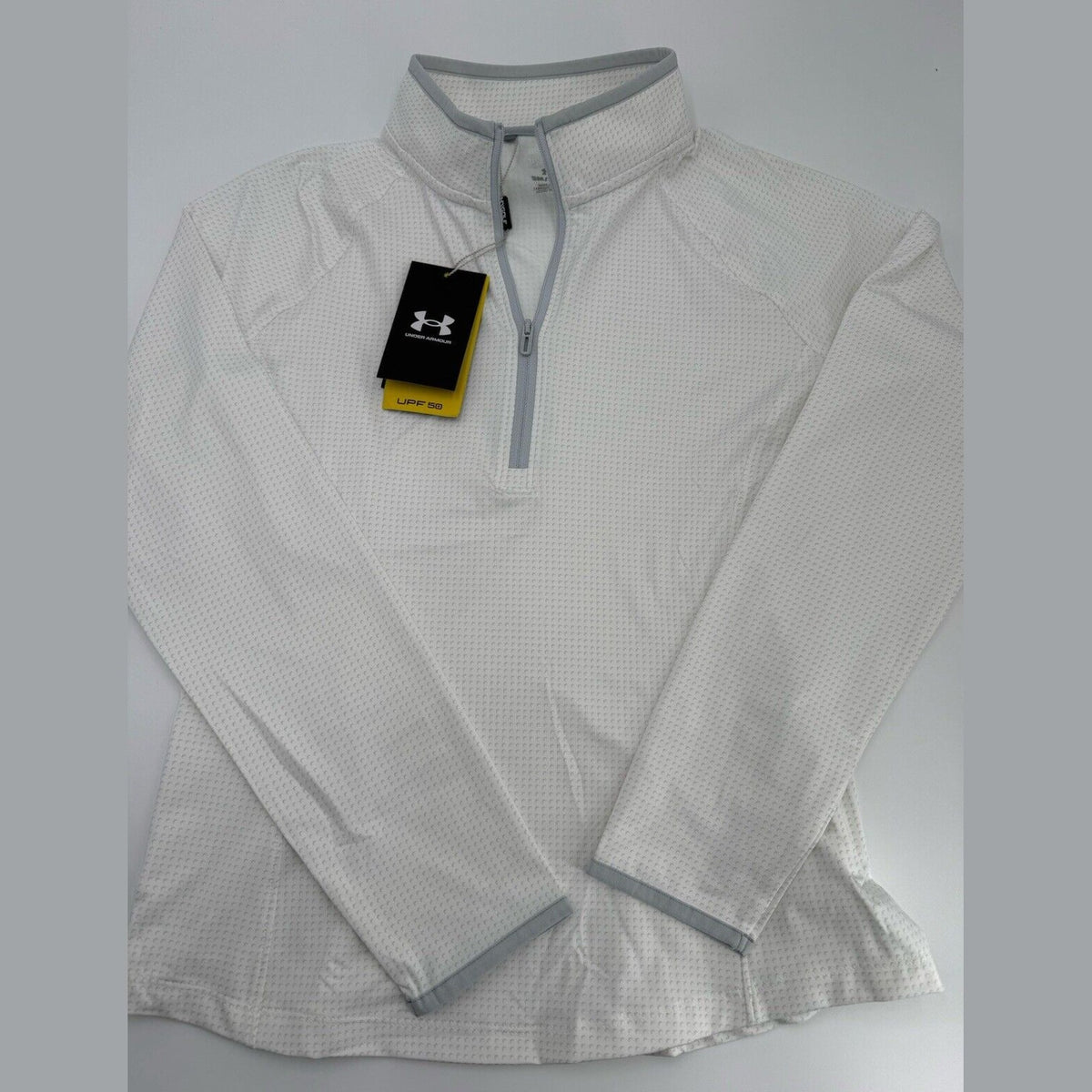 $75 Under Armour Women’s T2 Print Tech 1/4 Zip Long Sleeve Top-White-Small-New