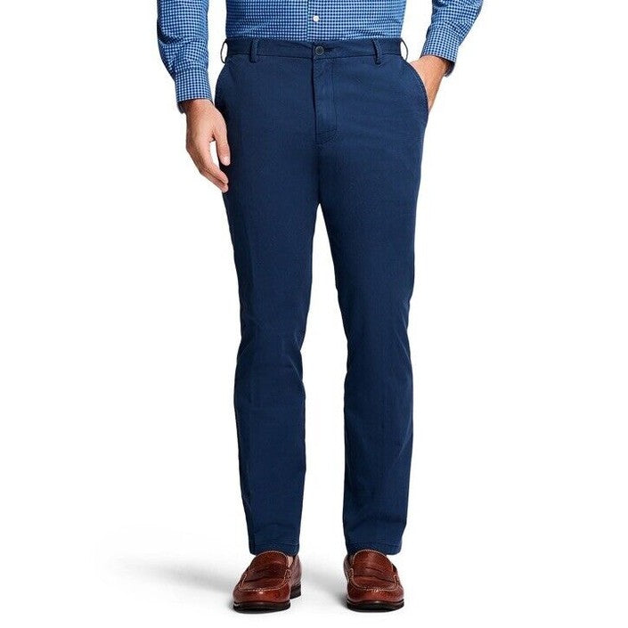 IZOD Men’s Saltwater Flat Front Chino Pants - Cadet Navy - 32W 30L - NWT