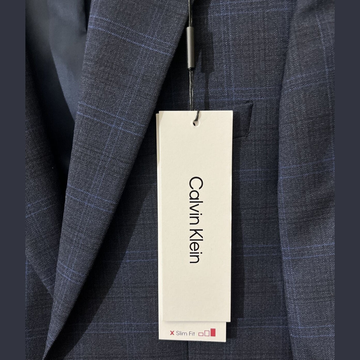 Calvin Klein Men’s X Slim Fit Wool Separate Jacket-Navy Plaid -36Reg-New $450