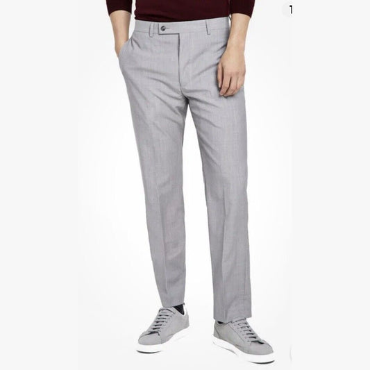 Calvin Klein Men's Jerome Slim Fit Pants- Light Gray-32W 34L- NWT Retail $190
