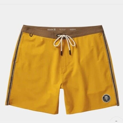 $68 Roark Men’s Chiller 17” Mixtape Boardshorts Trunks-Gold Yellow -30W- New Tag