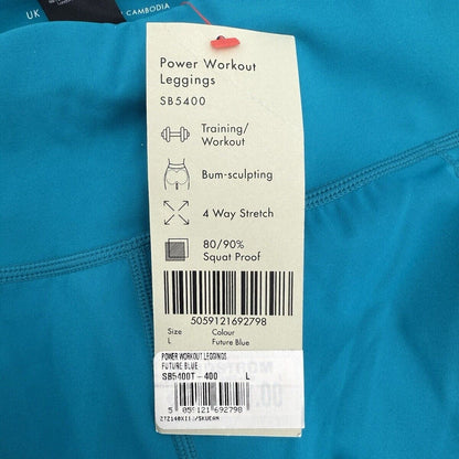 $100 Sweaty Women’s Betty Power Leggings 7/8 Length- Blue -Size: 10 Large - New