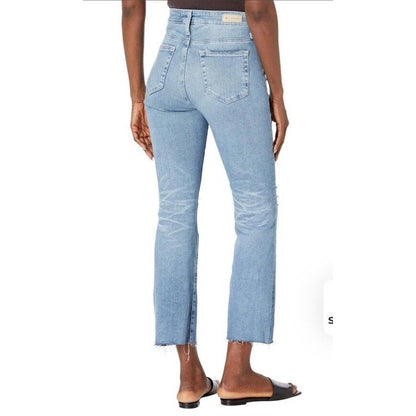 $235 AG Women’s Farrah Boot Crop Denim- 20 Years Undertow Destructed- Size 28