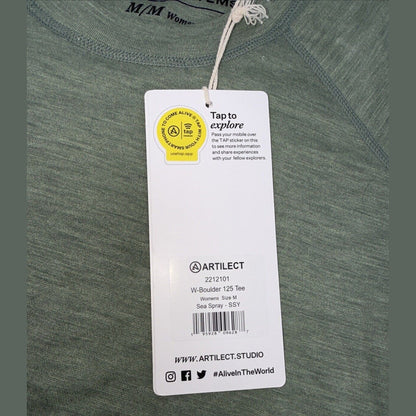 $110 ARTILECT System Women’s Merino Baselayer W-Boulder 125 Tee - Sea-Medium-New