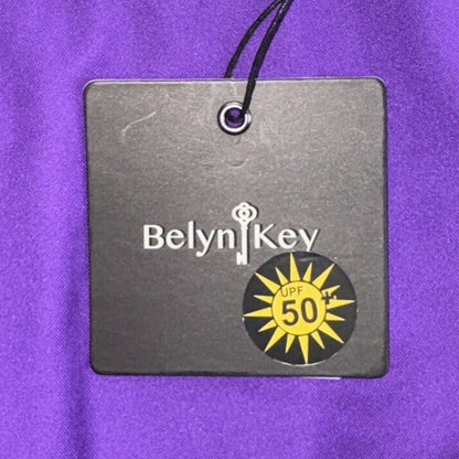 Belyn Key Women’s Birdie Cap Sleeve Golf Polo - Purple/White - Size Small