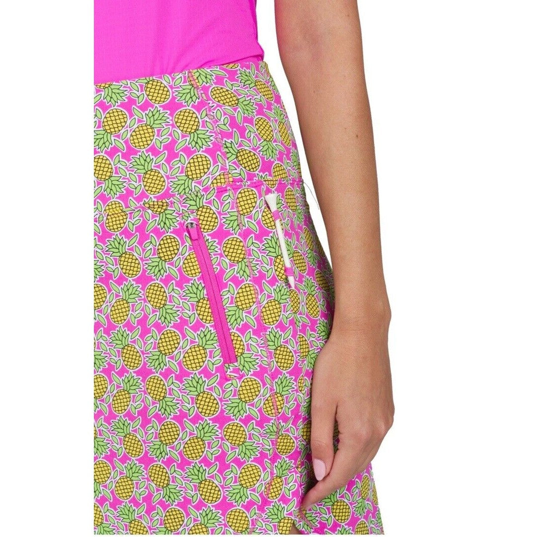 $79 IBKUL Women's Active Golf Tennis Skort - Chantal Hot Pink/Lime -Medium -New