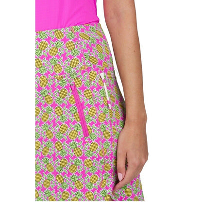 $79 IBKUL Women's Active Golf Tennis Skort - Chantal Hot Pink/Lime -Medium -New