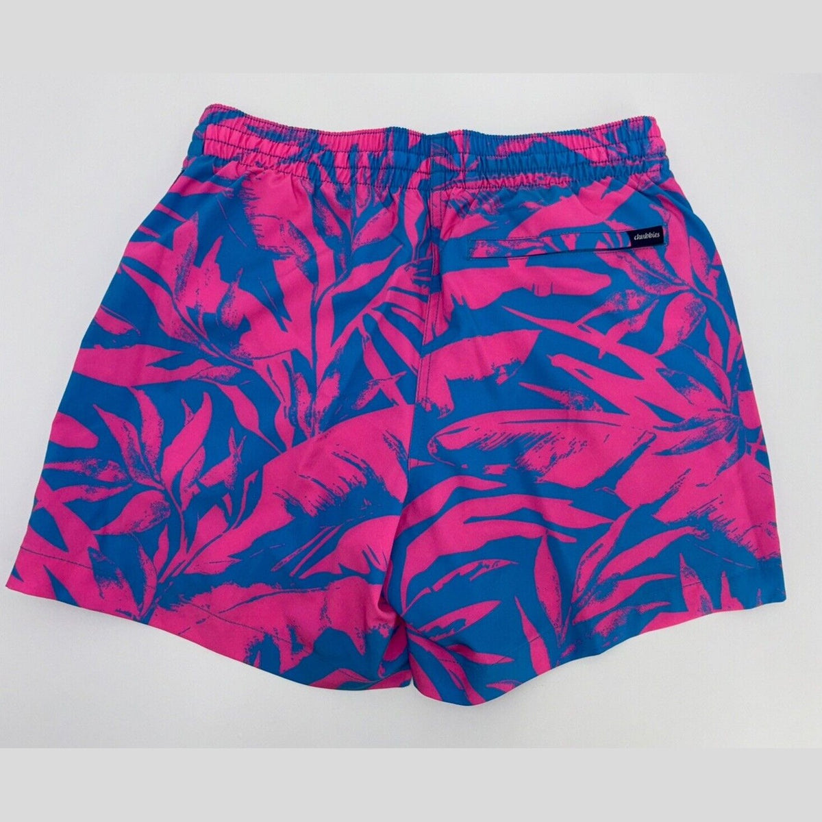 $70 Chubbies The Palm Springers 5.5" Inseam Swim Trunks-Pink/Blue-Small-New Tag