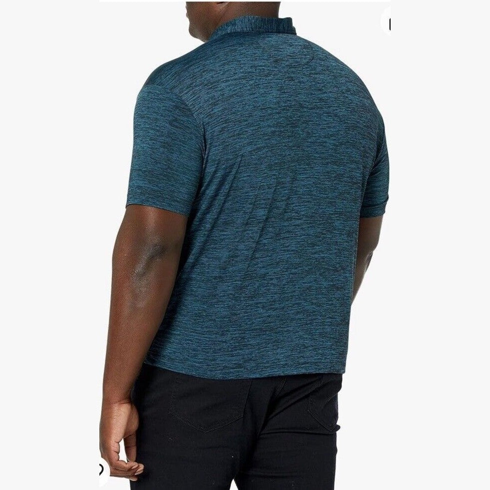 Vintage 1946 Men’s Micro Performance Textured Polo Shirt-Turquoise-Large -New