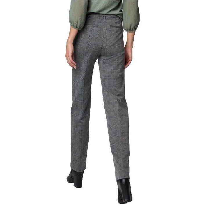 Simply Vera Women’s High Rise Slim Straight Leg Trouser Pants- GreyPlaid- Size 0
