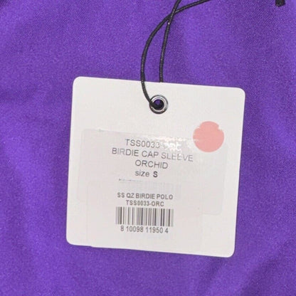 Belyn Key Women’s Birdie Cap Sleeve Golf Polo - Purple/White - Size Small