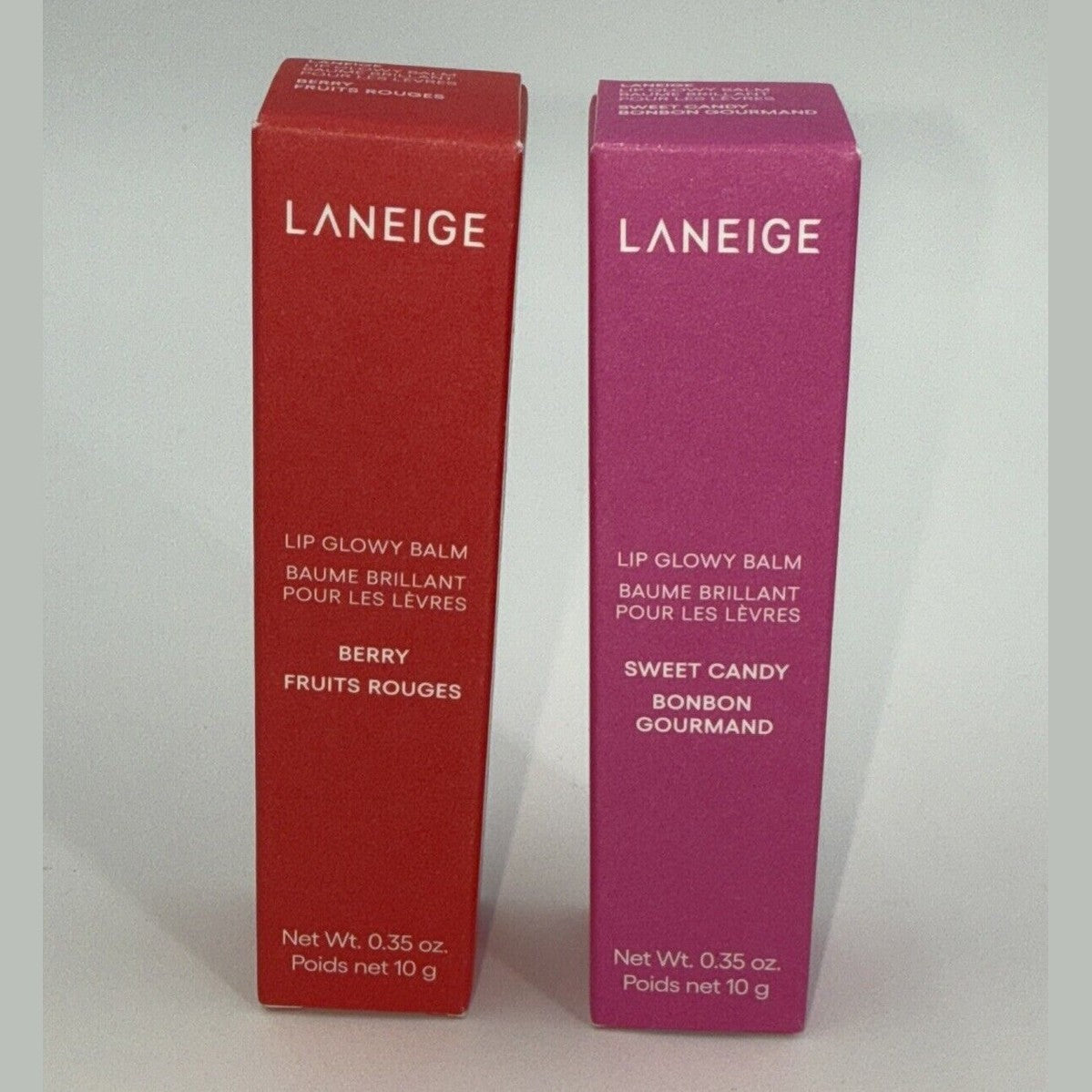 Combo Lot Of 2 LANEIGE Lip Glowy Balm- 1 Candy + 1 Berry - Hydrates & Tint-