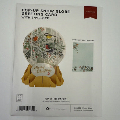 Lot Of 3  Up With Paper Snow Globe Pop Up -  Christmas Cards - You Get 3 Cards!