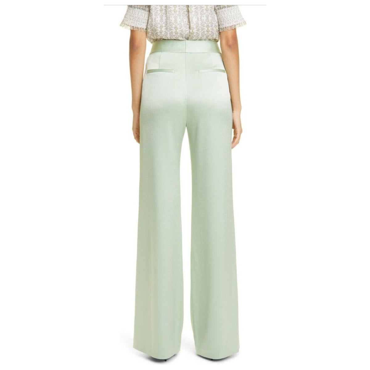 Alice + Olivia Women’s Deanna High-Waist Bootcut Pant-Green Tea-Sz: 2- New $395